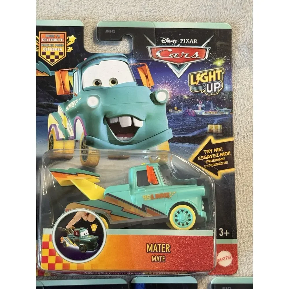 Disney Pixar Cars Lot 5 Light Up Set Collection Race To Celebrate McQueen Mater